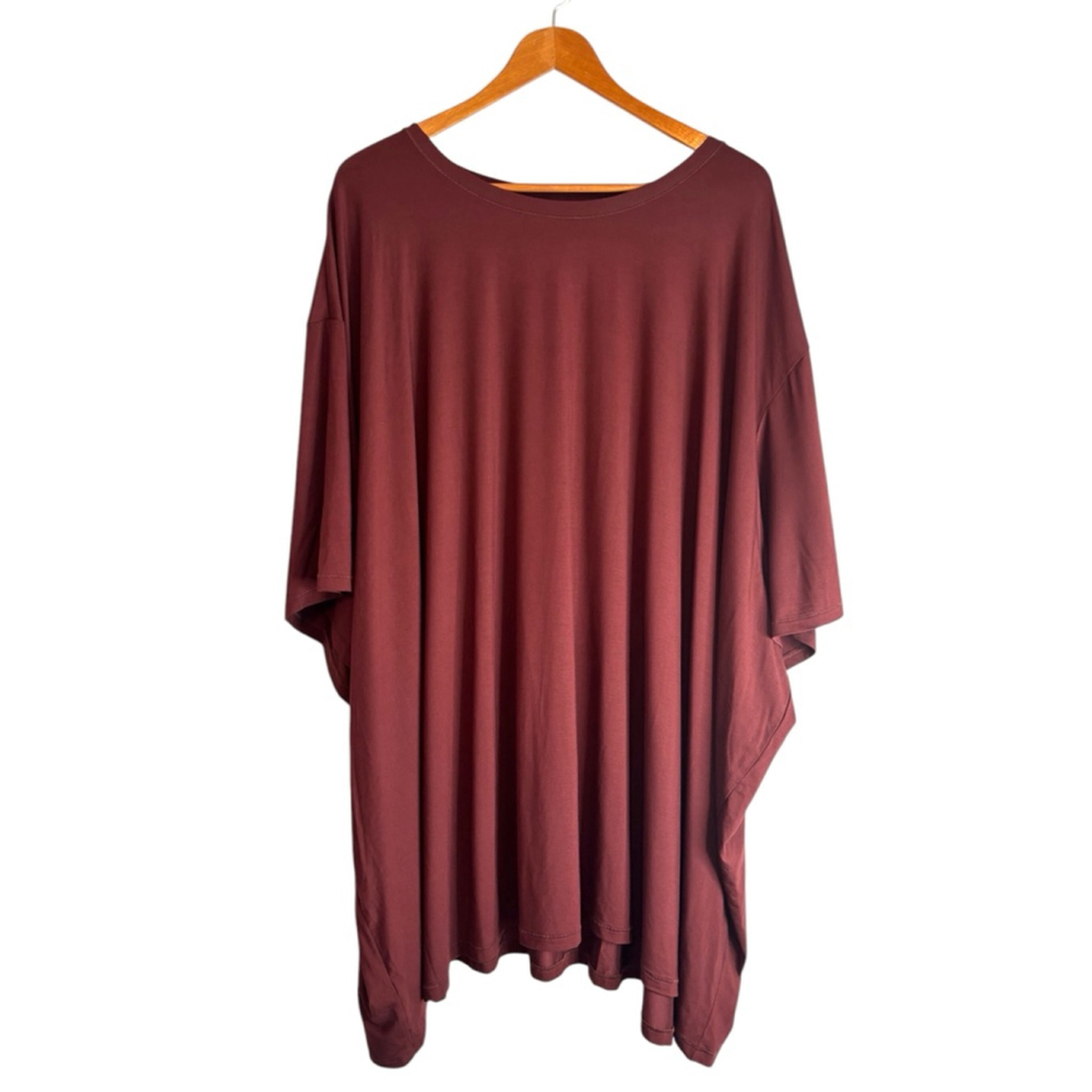 SKIMS Flowy Bat Sleeve Crew Neck Modal Spandex T-Shirt Women's Size 5X Clay